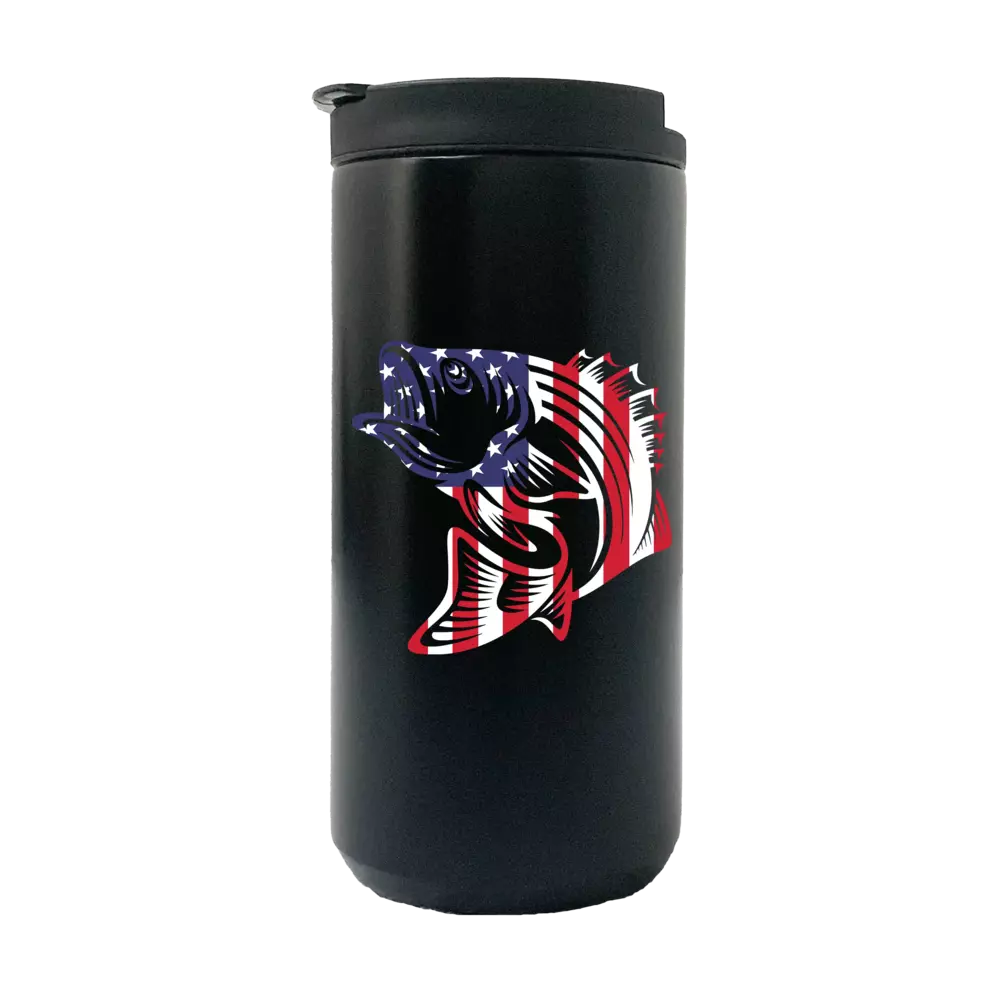 American Flag Fish 14oz Insulated Coffee Tumbler