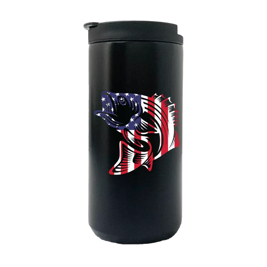 American Flag Fish 14oz Insulated Coffee Tumbler