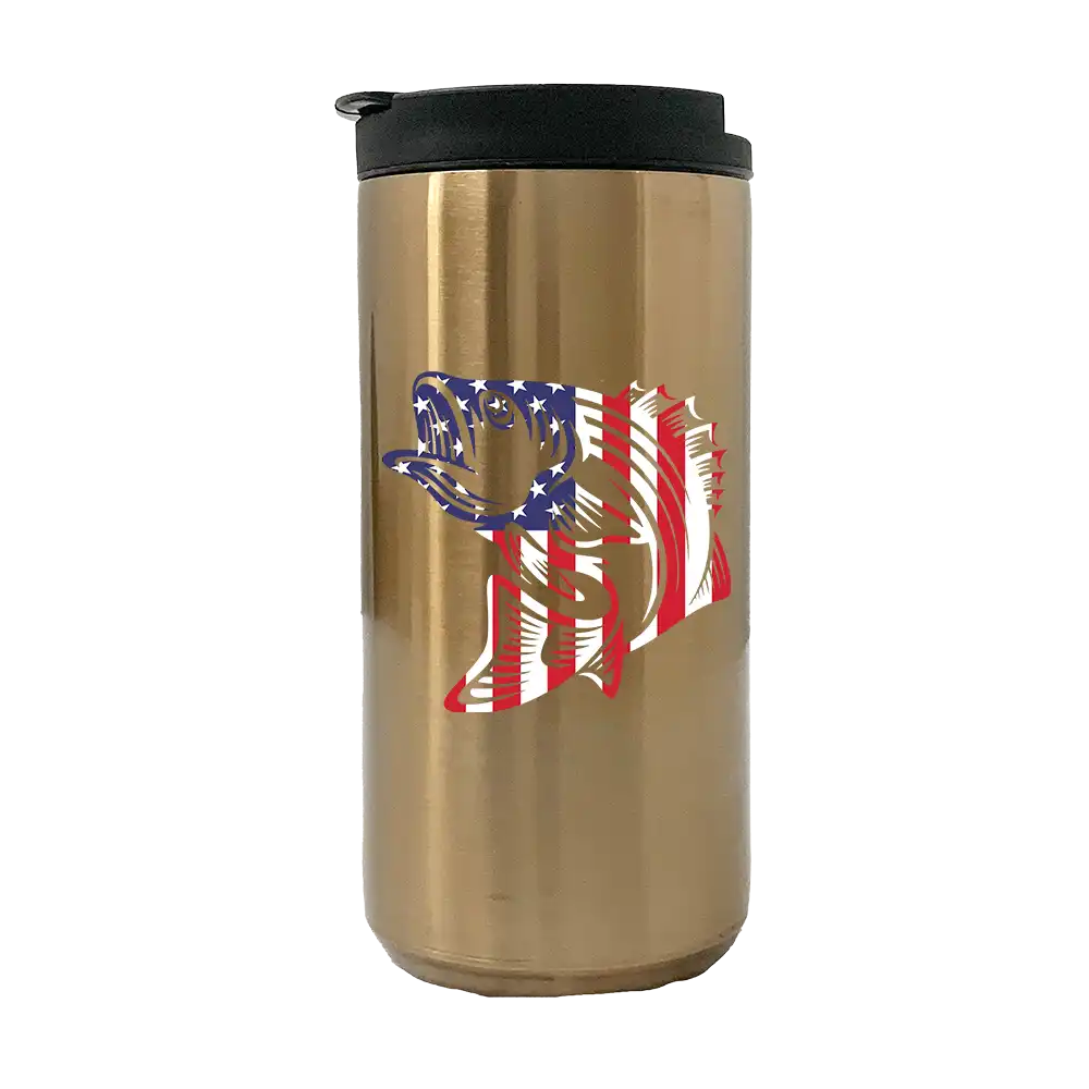 American Flag Fish 14oz Insulated Coffee Tumbler