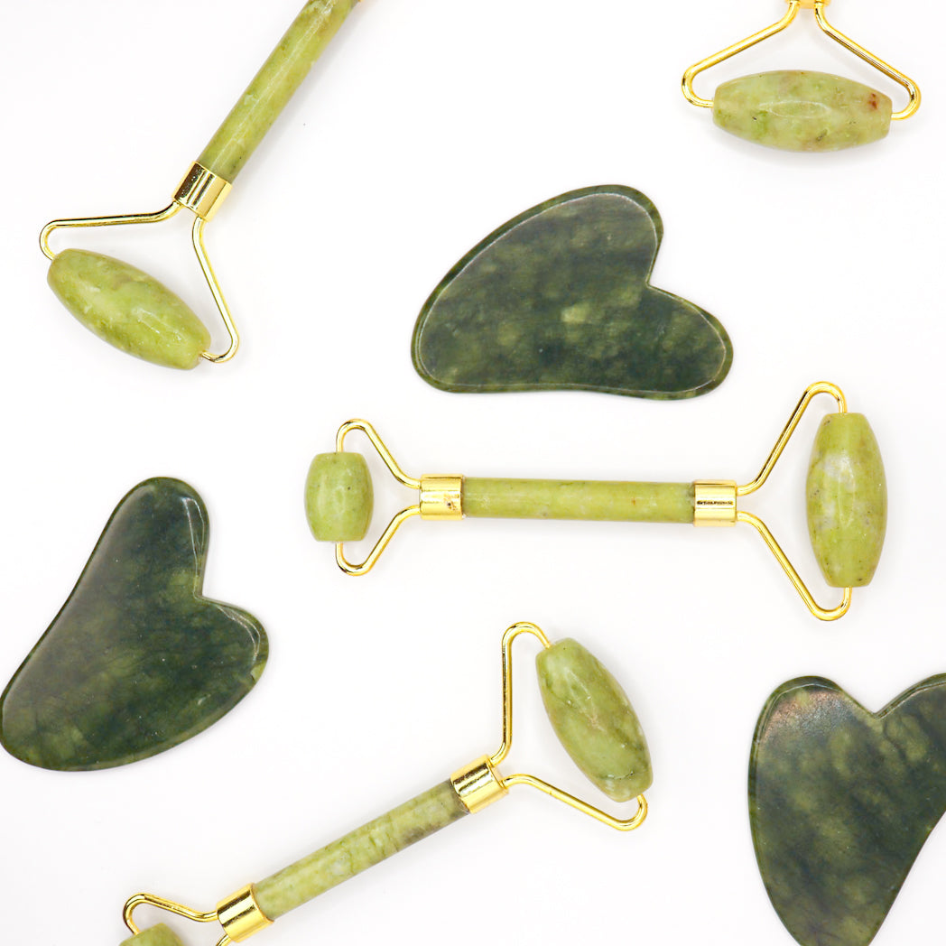 Rouleau et Gua-Sha en Jade naturel