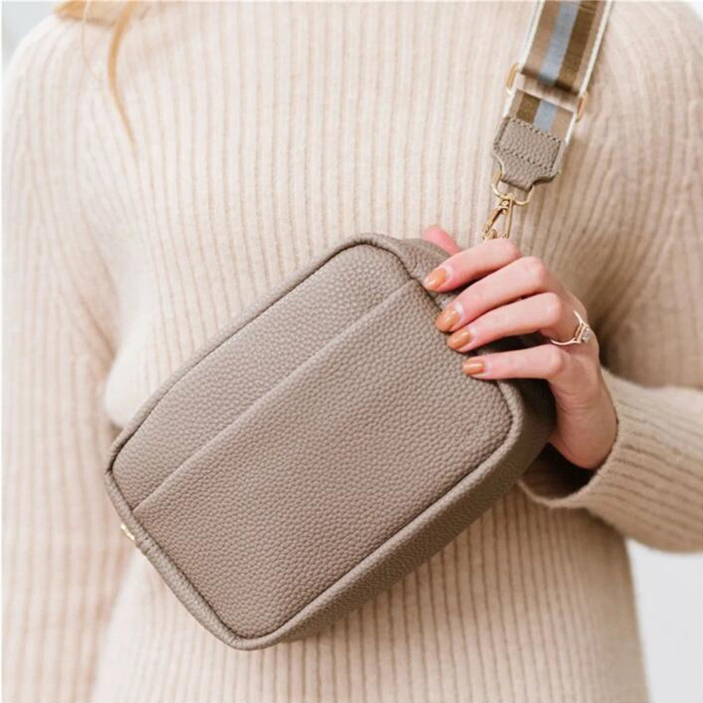 Crossbody Bag for Women Genuine Leather Wide Strap Shoulder Bag